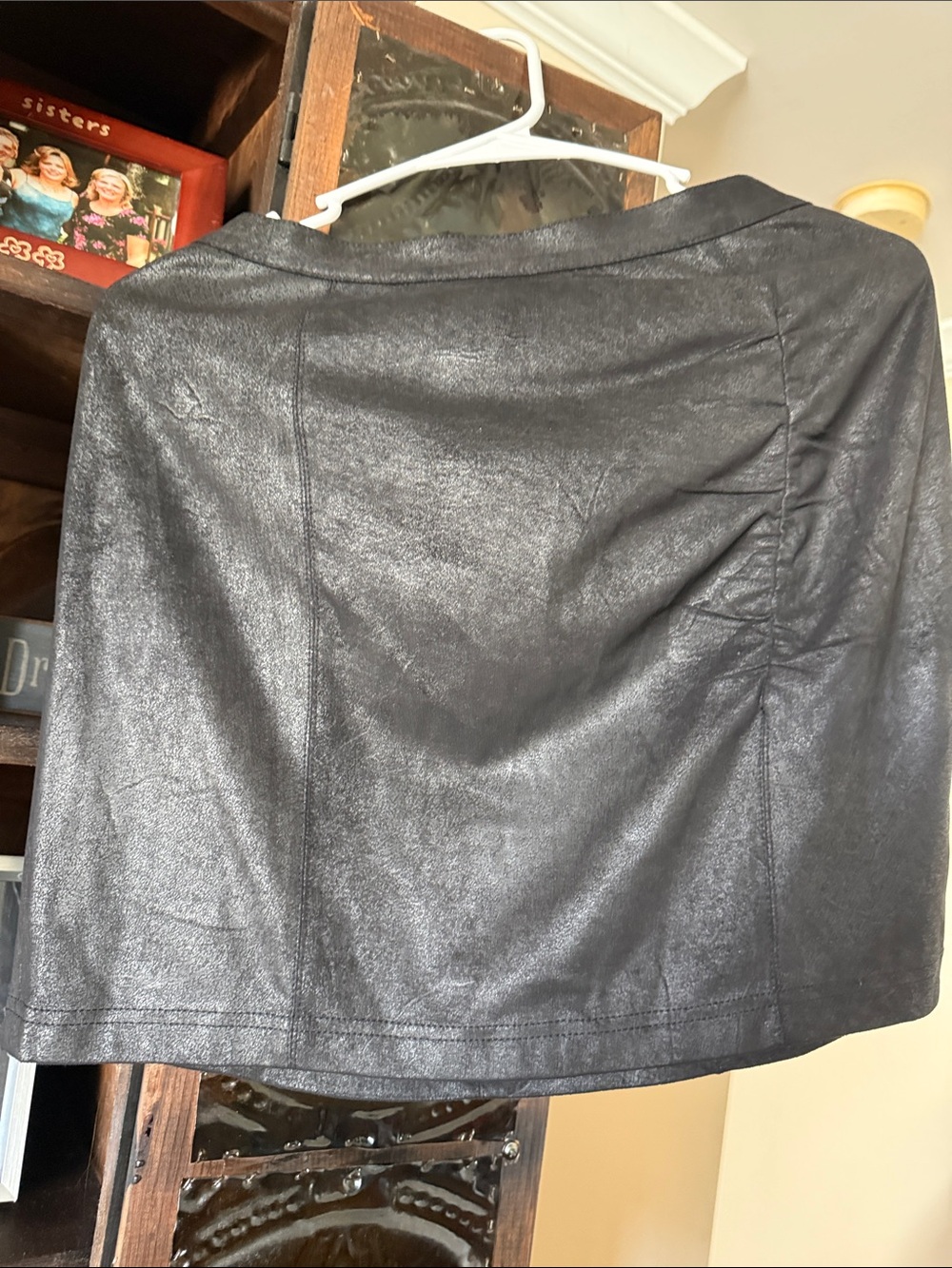 Free People Black Faux-Leather Mini Skirt